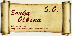 Savka Olbina vizit kartica